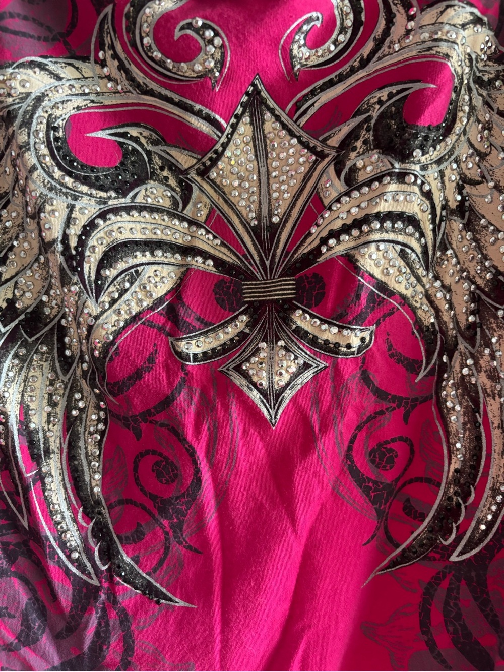 Fuchsia Rhinestone Y2K Graphic Tee